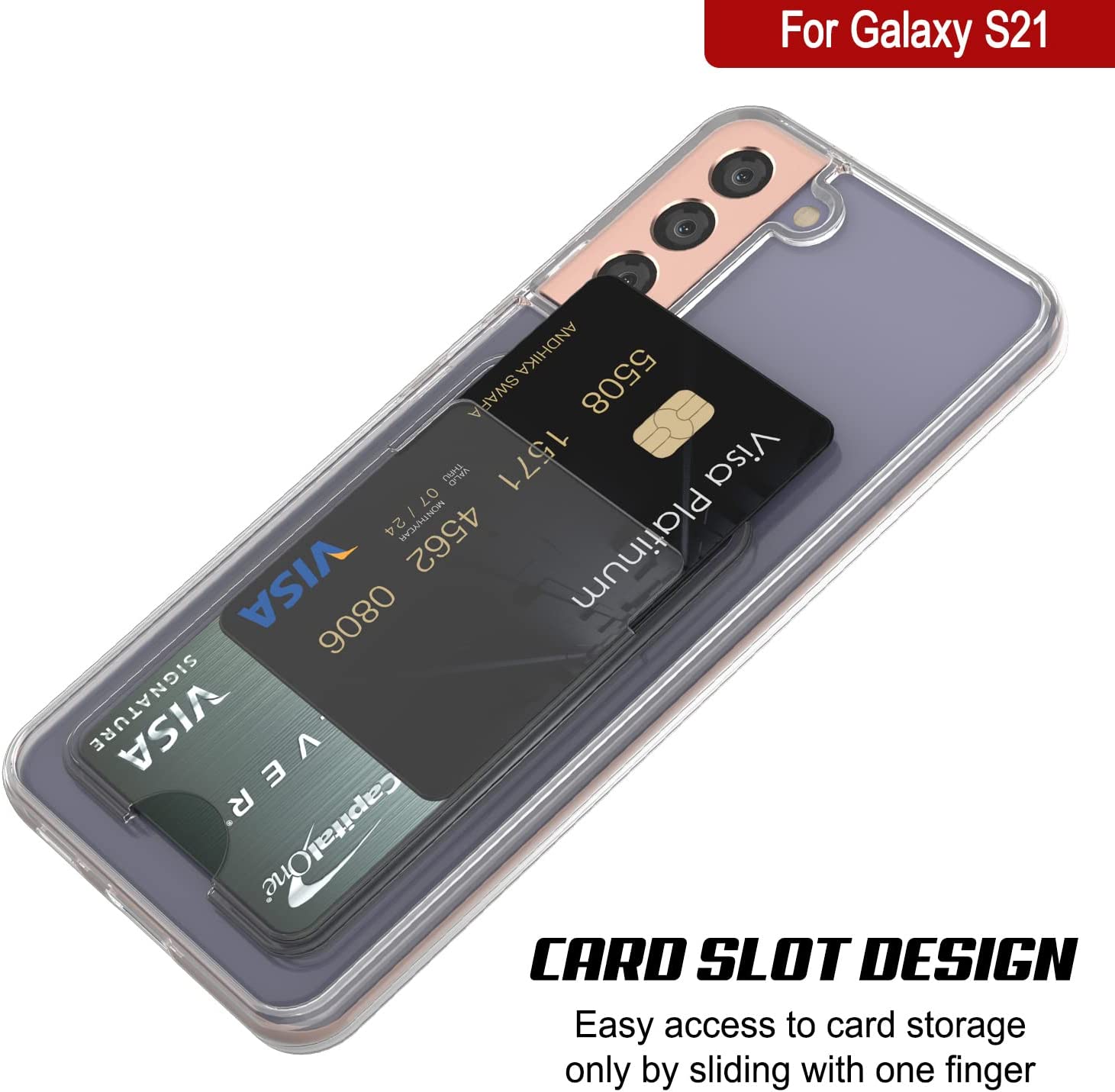 Galaxy S24 Card Holder Case [Crystal CardSlot Series] [Slim Fit] [Clear]