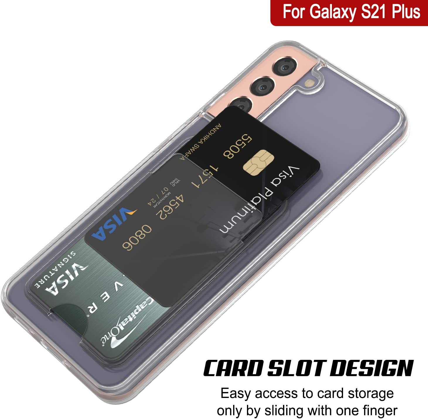 Galaxy S24 Plus Card Holder Case [Crystal CardSlot Series] [Slim Fit] [Teal]