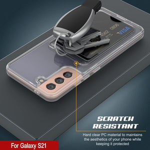 Galaxy S24 Card Holder Case [Crystal CardSlot Series] [Slim Fit] [Orange]