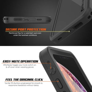 iPhone XS Waterproof IP68 Case, Punkcase [Black] [StudStar Series] [Slim Fit] [Dirtproof]