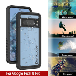 Google Pixel 8 Pro Waterproof Case, Punkcase [Extreme Series] Armor Cover W/ Built In Screen Protector [Black]