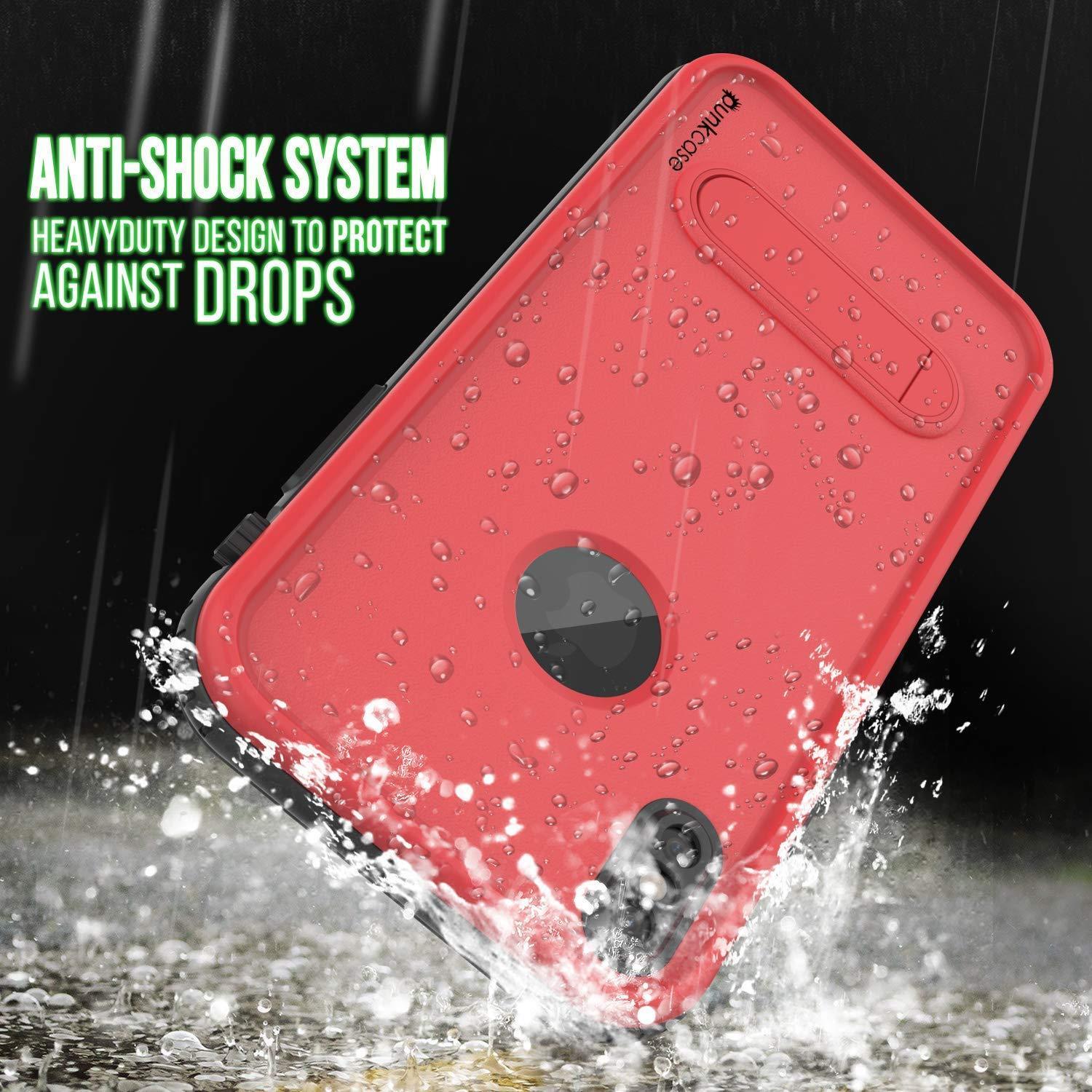 iPhone XR Waterproof Case, Punkcase [KickStud Series] Armor Cover [Red]