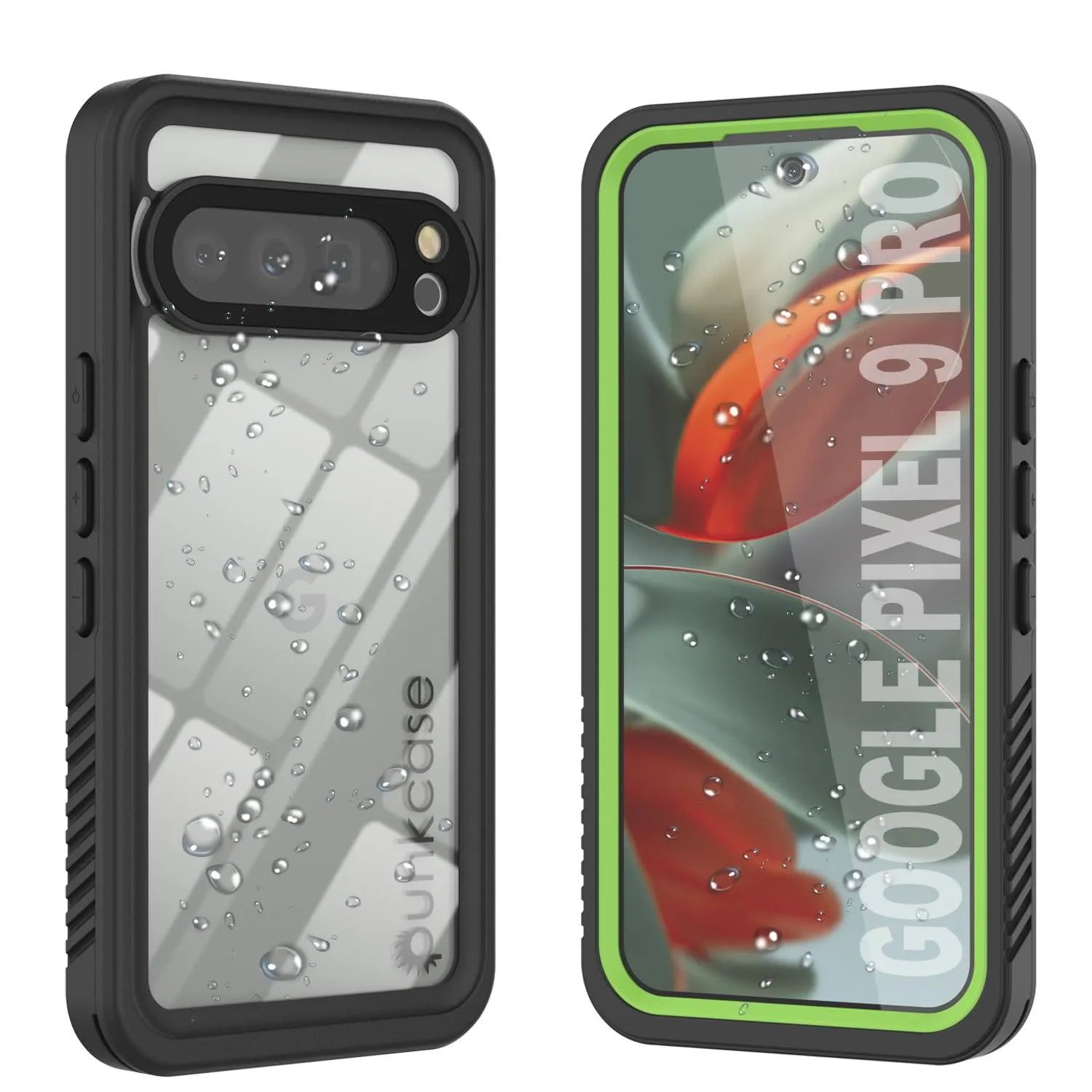 Google Pixel 9 Pro Waterproof Case, Punkcase [Extreme Series] Armor Cover W/ Built In Screen Protector [Light Green]