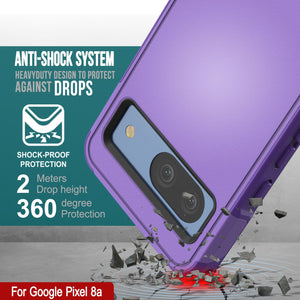 PunkCase Google Pixel 9 Pro Case, [Spartan 2.0 Series] Clear Rugged Heavy Duty Cover W/Built in Screen Protector [Purple]