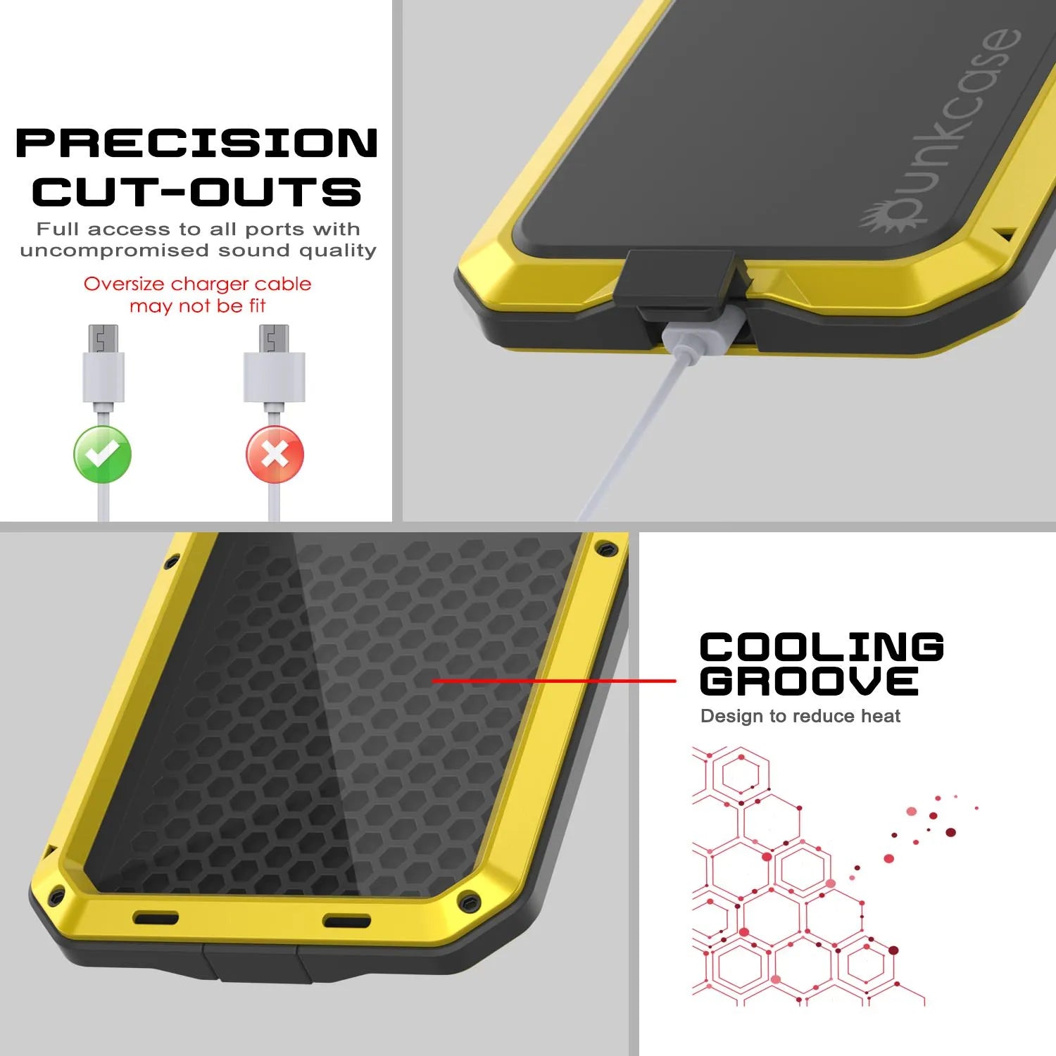 iPhone 17 Air Metal Case, Heavy Duty Military Grade Armor Cover [shock proof] Full Body Hard [Yellow]