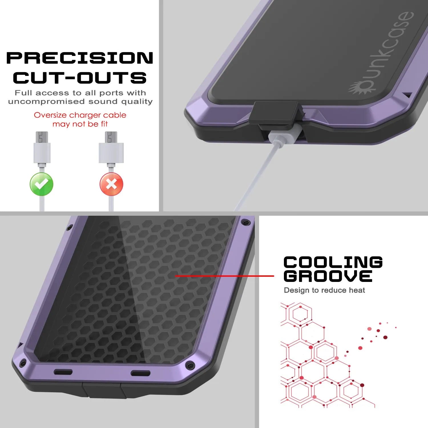 iPhone 17 Air Metal Case, Heavy Duty Military Grade Armor Cover [shock proof] Full Body Hard [Purple]