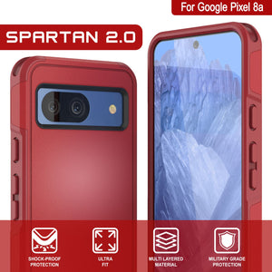 PunkCase Google Pixel 9 Pro Case, [Spartan 2.0 Series] Clear Rugged Heavy Duty Cover W/Built in Screen Protector [Red]