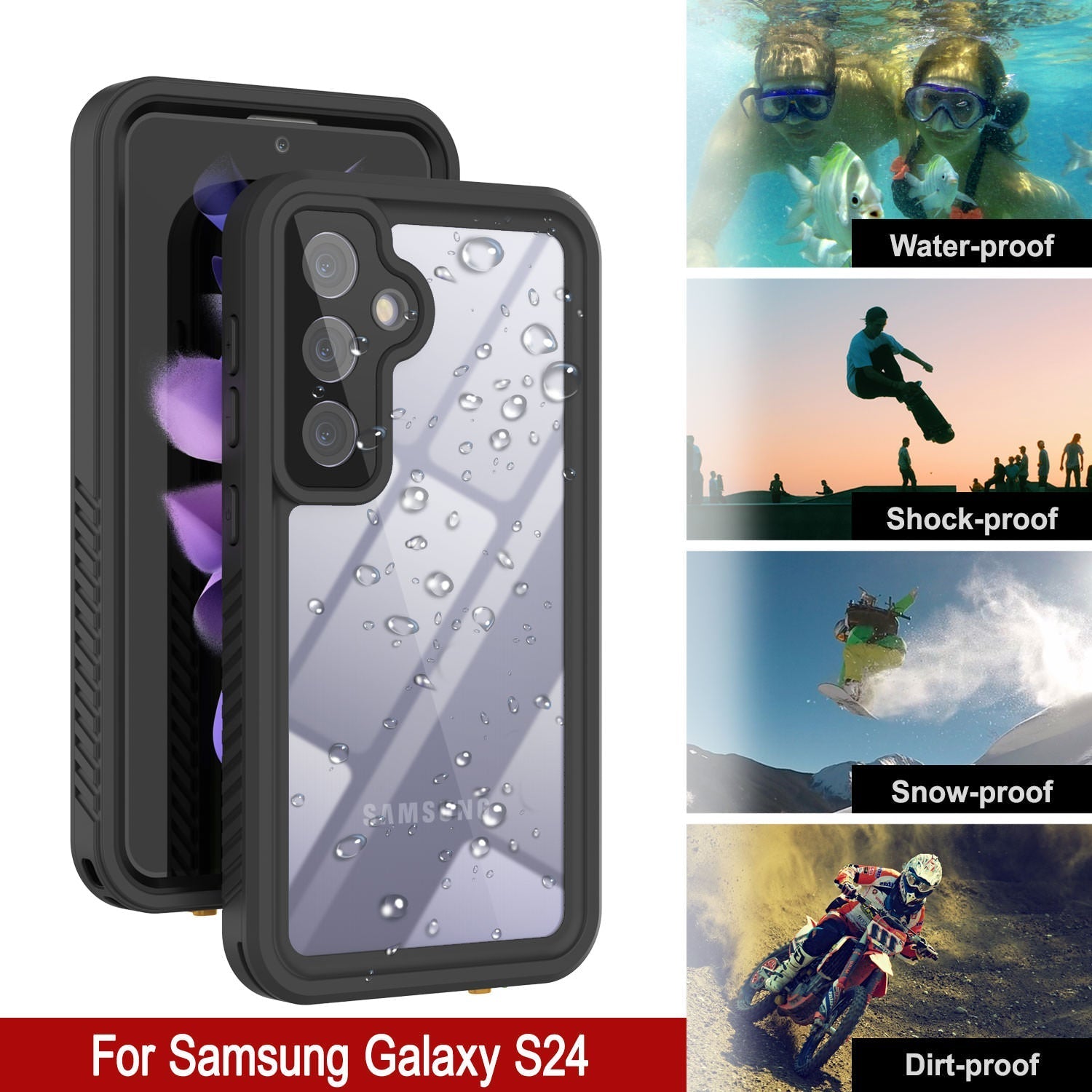 Galaxy S25 Water/ Shockproof [Extreme Series] With Screen Protector Case [Black]