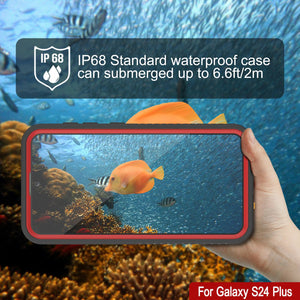 Galaxy S24+ Plus Waterproof Case PunkCase StudStar Red Thin 6.7ft Underwater IP68 Shock/Snow Proof