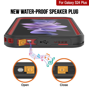 Galaxy S24+ Plus Waterproof Case PunkCase StudStar Red Thin 6.7ft Underwater IP68 Shock/Snow Proof