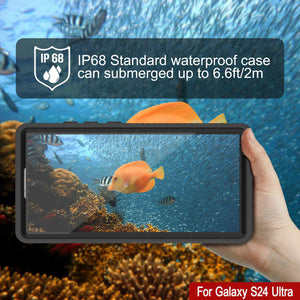 Galaxy S24 Ultra Waterproof Case PunkCase StudStar Black Thin 6.6ft Underwater IP68 Shock/Snow Proof