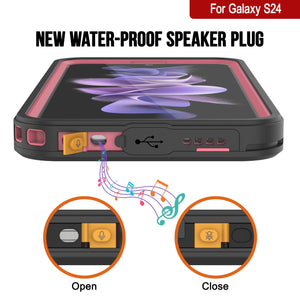 Galaxy S24 Waterproof Case PunkCase StudStar Pink Thin 6.2ft Underwater IP68 Shock/Snow Proof