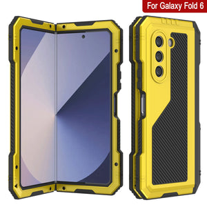 Galaxy Z Fold6 Metal Case, Heavy Duty Military Grade Armor Cover Full Body Hard [Neon]