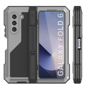 Galaxy Z Fold6 Metal Case, Heavy Duty Military Grade Armor Cover Full Body Hard [Silver]