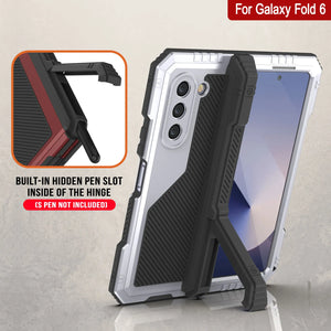 Galaxy Z Fold6 Metal Case, Heavy Duty Military Grade Armor Cover Full Body Hard [White]