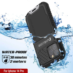 iPhone 16 Pro Metal Extreme 3.0 Series Aluminum Waterproof Case IP68 W/Buillt in Screen Protector & Kickstand [Black]