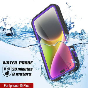 iPhone 16 Plus Waterproof IP68 Case, Punkcase [Purple] [StudStar Series] [Slim Fit] [Dirtproof]