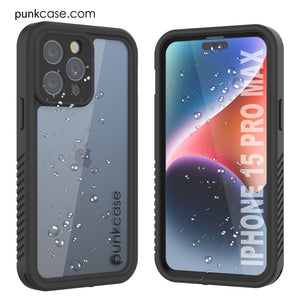 iPhone 16 Pro Max Waterproof IP68 Case, Punkcase [Clear] [StudStar Series] [Slim Fit] [Dirtproof]