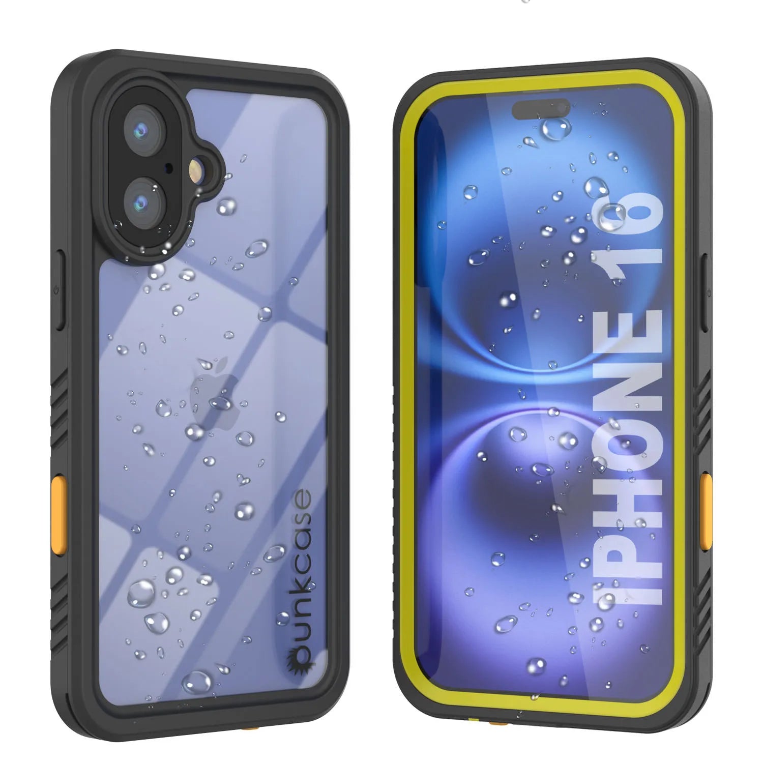 iPhone 16 Waterproof Case, Punkcase [Extreme Series] Armor Cover W/ Built In Screen Protector [Yellow]