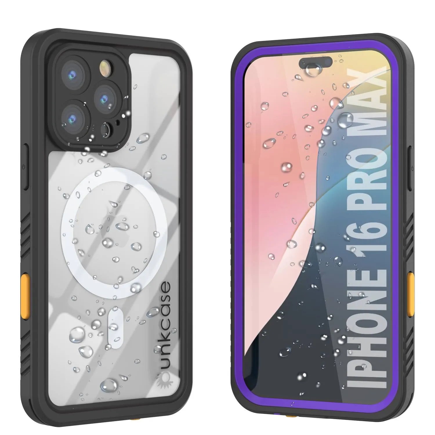 Products iPhone 16 Pro Max Waterproof Case, Punkcase [Extreme Mag Series] Armor Cover W/ Built In Screen Protector [Purple]