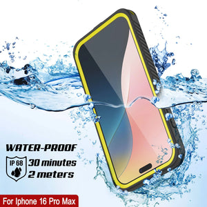 iPhone 16 Pro Max Waterproof Case, Punkcase [Extreme Mag Series] Armor Cover W/ Built In Screen Protector [Yellow]