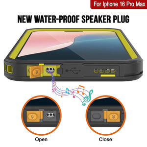 iPhone 16 Pro Max Waterproof Case, Punkcase [Extreme Mag Series] Armor Cover W/ Built In Screen Protector [Yellow]