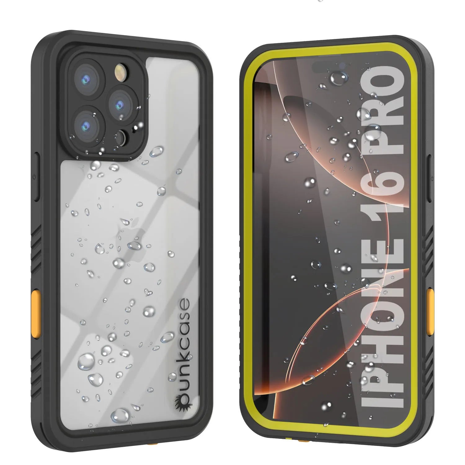 iPhone 16 Pro Waterproof Case, Punkcase [Extreme Series] Armor Cover W/ Built In Screen Protector [Yellow]