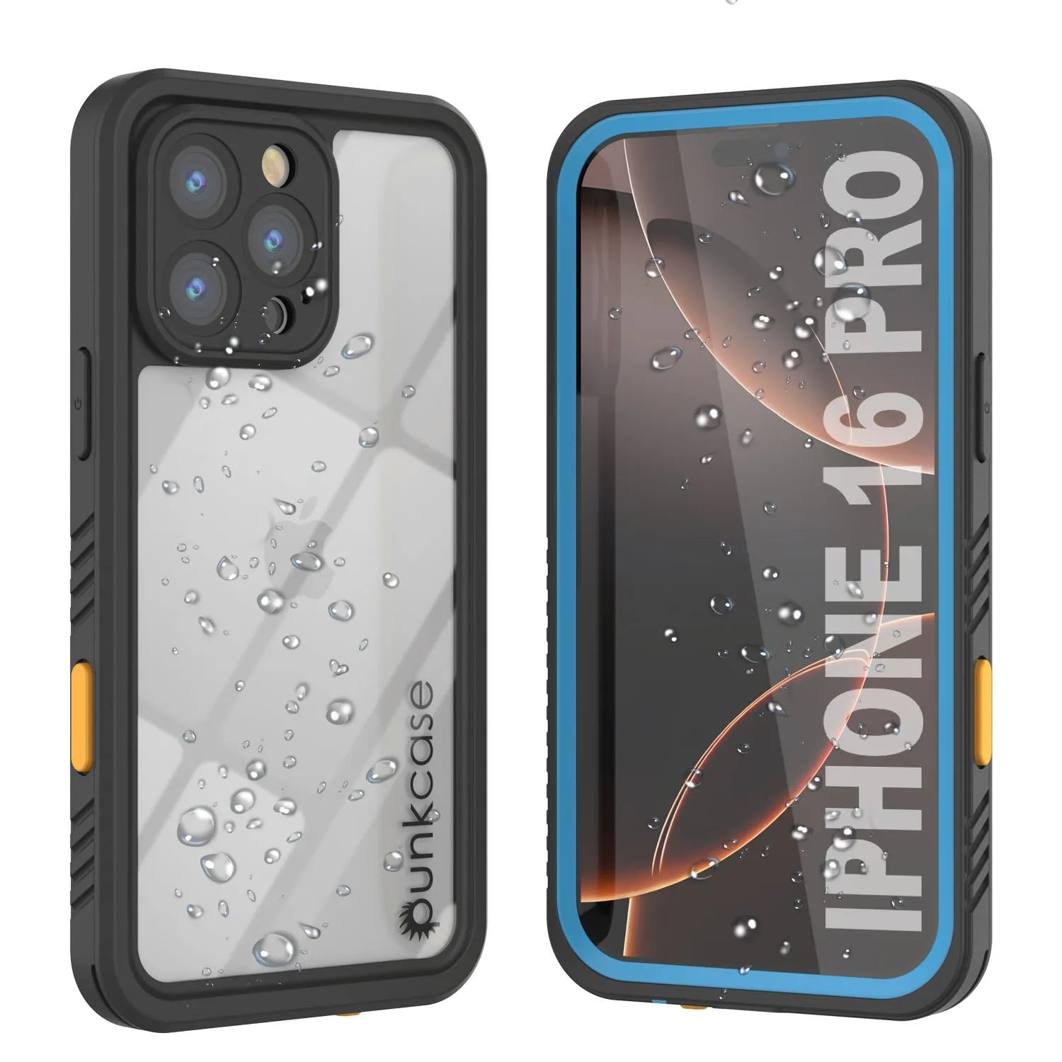 iPhone 16 Pro Waterproof Case, Punkcase [Extreme Series] Armor Cover W/ Built In Screen Protector [Light Blue]