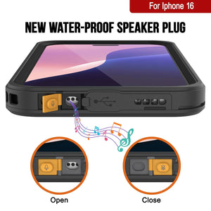 iPhone 16  Waterproof Case, Punkcase [Extreme Mag Series] Armor Cover W/ Built In Screen Protector [Black]