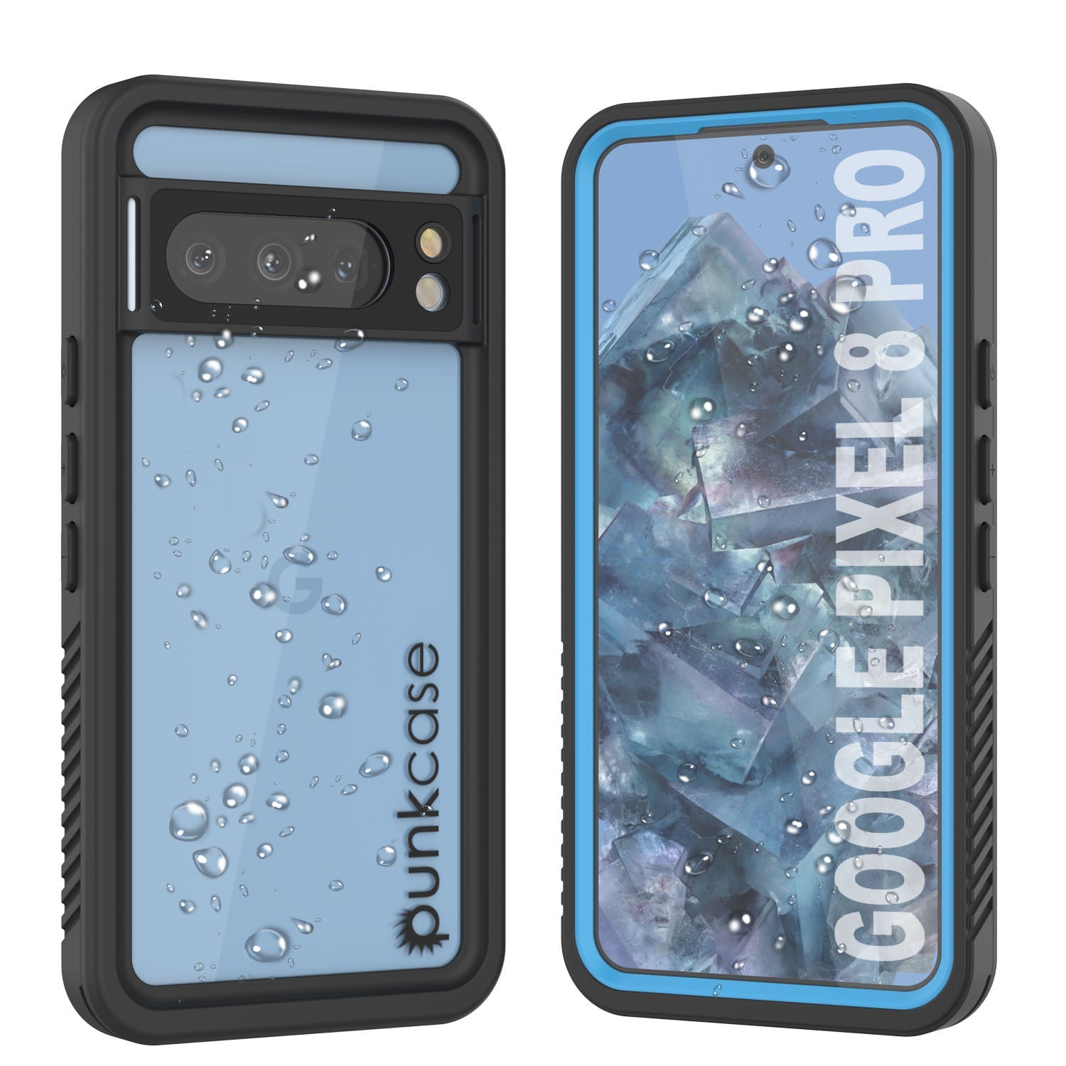 Google Pixel 9 Pro XL Waterproof Case, Punkcase [Extreme Series] Armor Cover W/ Built In Screen Protector [Light Blue]