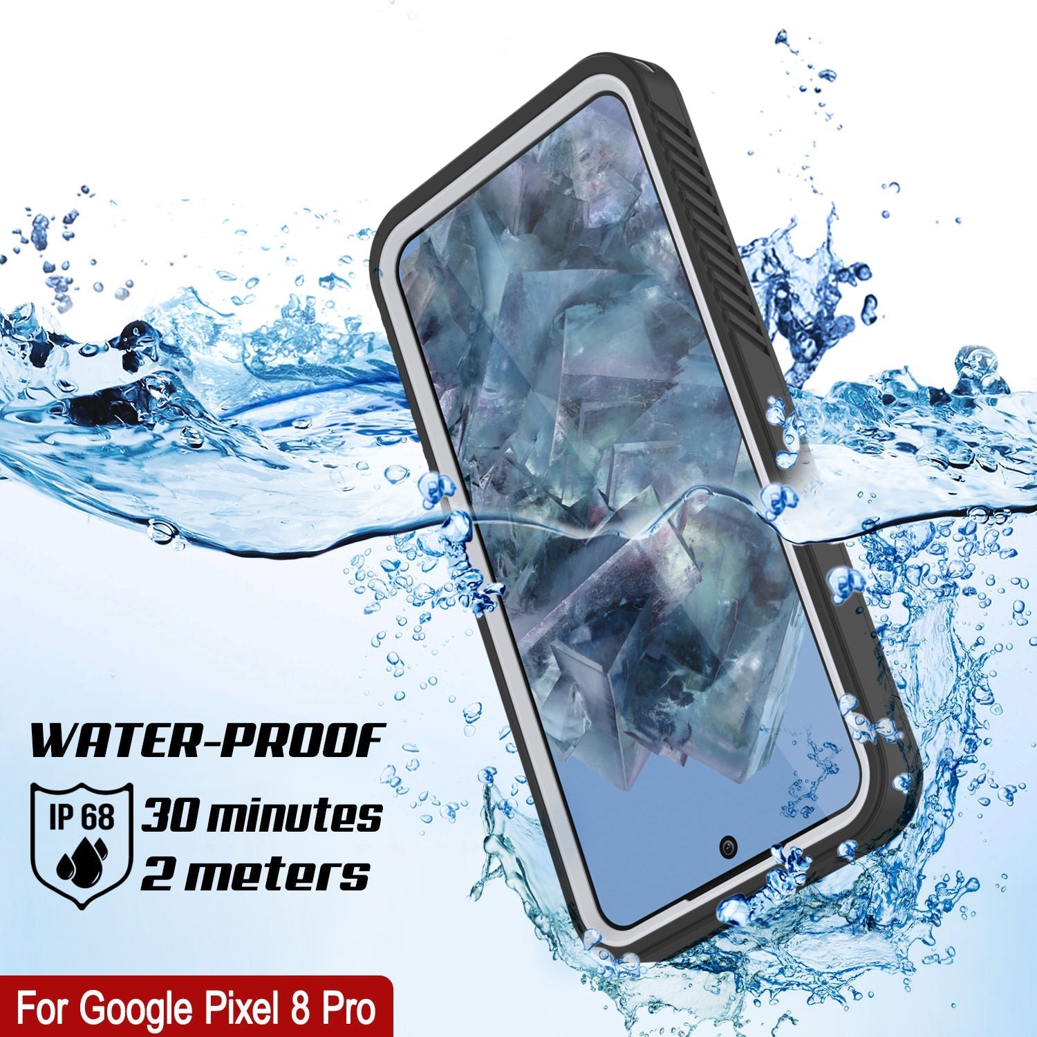 Google Pixel 9 Pro XL Waterproof Case, Punkcase [Extreme Series] Armor Cover W/ Built In Screen Protector [White]