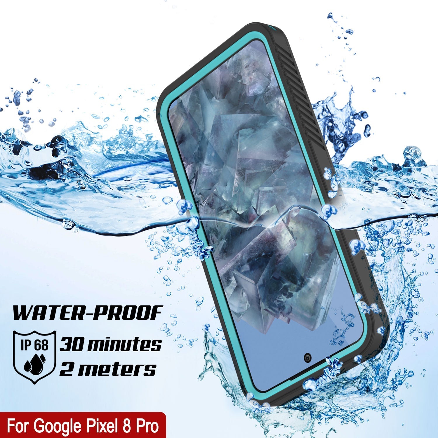 Google Pixel 9 Pro Waterproof Case, Punkcase [Extreme Series] Armor Cover W/ Built In Screen Protector [Teal]