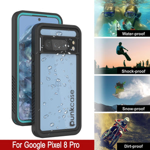 Google Pixel 9 Pro Waterproof Case, Punkcase [Extreme Series] Armor Cover W/ Built In Screen Protector [Teal]