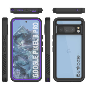 Google Pixel 9 Pro Waterproof Case, Punkcase [Extreme Series] Armor Cover W/ Built In Screen Protector [Purple]