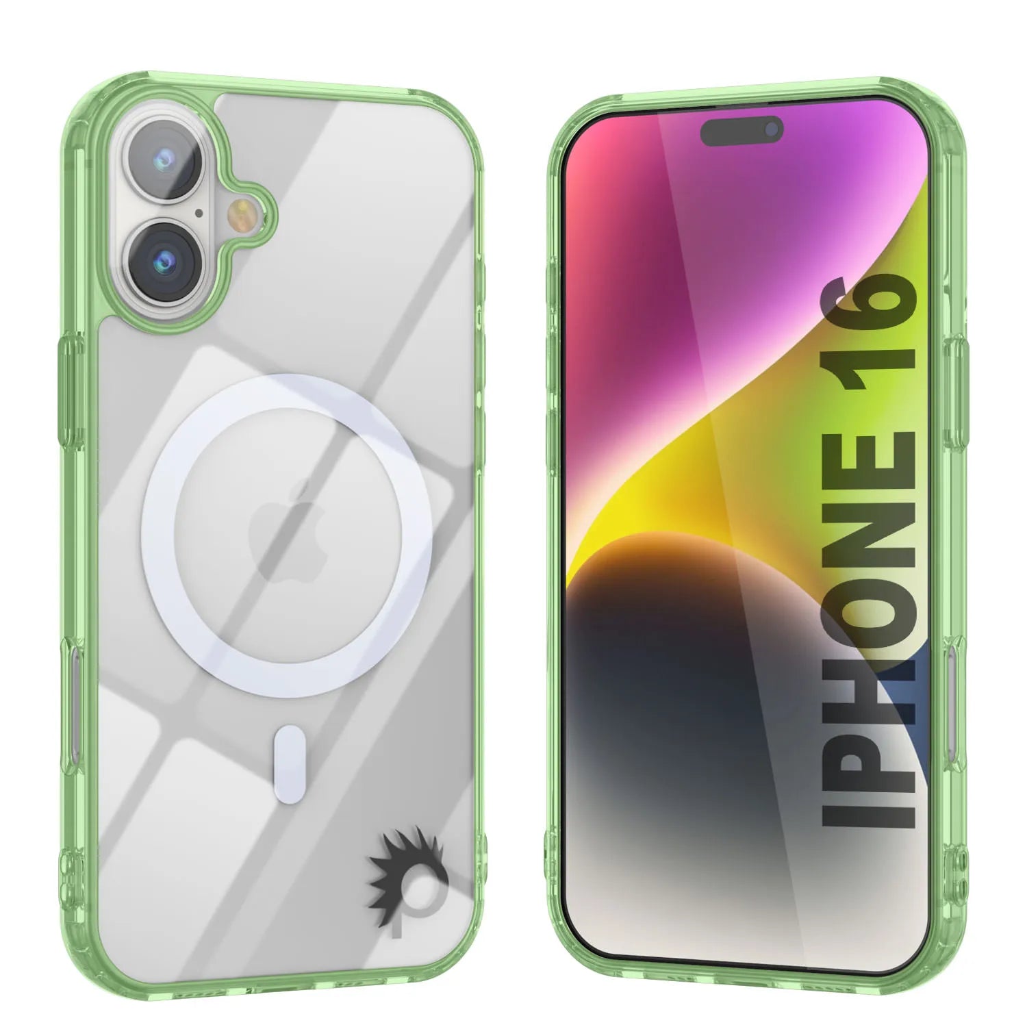 Punkcase iPhone 16 Magnetic Wireless Charging Case [ClearMag Series][Green]