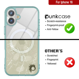 Punkcase iPhone 16 Magnetic Wireless Charging Case [ClearMag Series][Teal]