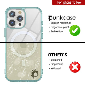 Punkcase iPhone 16 Pro Magnetic Wireless Charging Case [ClearMag Series][Teal]