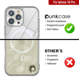 Punkcase iPhone 16 Pro Magnetic Wireless Charging Case [ClearMag Series][Clear]