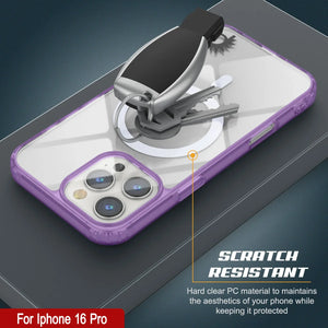 Punkcase iPhone 16 Pro Magnetic Wireless Charging Case [ClearMag Series][Purple]