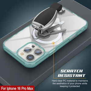 Punkcase iPhone 16 Pro Max Magnetic Wireless Charging Case [ClearMag Series][Teal]