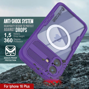 iPhone 16 Plus Waterproof Case [Alpine 2.0 Series] [Slim Fit] [IP68 Certified] [Shockproof] [Purple]