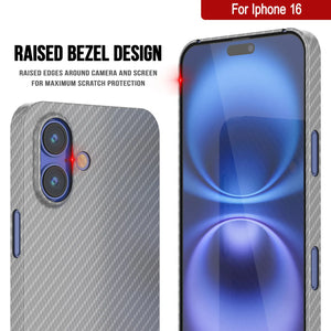 Punkcase iPhone 16 Carbon Fiber Case [AramidShield Series] Ultra Slim & Light Kevlar [White]