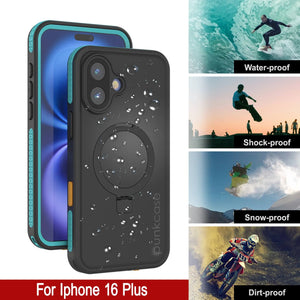 iPhone 16 Plus Waterproof Case [Kickstud 2.0 Series] Protective IP68 Cover W/Screen Protector & Kickstand [Teal]