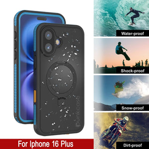 iPhone 16 Plus Waterproof Case [Kickstud 2.0 Series] Protective IP68 Cover W/Screen Protector & Kickstand [Blue]