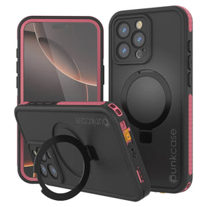 iPhone 16 Pro Max Waterproof Case [Kickstud 2.0 Series] Protective IP68 Cover W/Screen Protector & Kickstand [Pink]