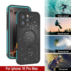 iPhone 16 Pro Max Waterproof Case [Kickstud 2.0 Series] Protective IP68 Cover W/Screen Protector & Kickstand [Teal]