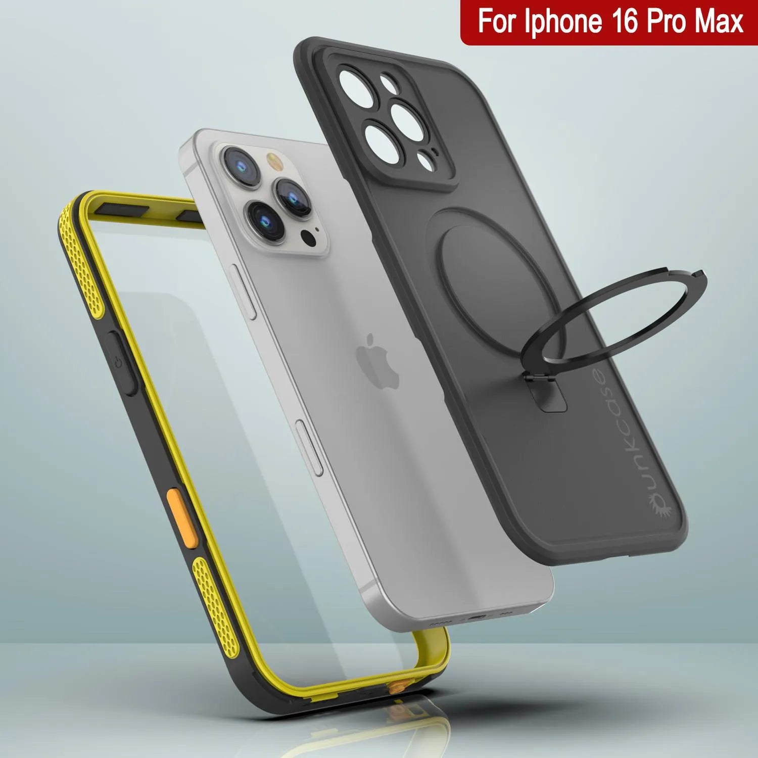 iPhone 16 Pro Max Waterproof Case [Kickstud 2.0 Series] Protective IP68 Cover W/Screen Protector & Kickstand (Yellow)