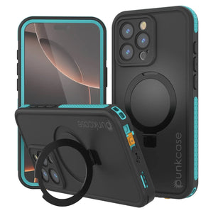 iPhone 16 pro Waterproof Case [Kickstud 2.0 Series] Protective IP68 Cover W/Screen Protector & Kickstand [Teal]