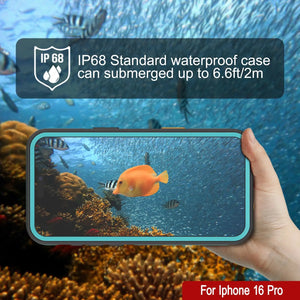 iPhone 16 pro Waterproof Case [Kickstud 2.0 Series] Protective IP68 Cover W/Screen Protector & Kickstand [Teal]