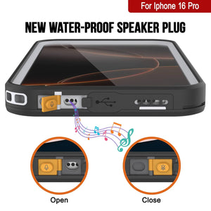 iPhone 16 pro Waterproof Case [Kickstud 2.0 Series] Protective IP68 Cover W/Screen Protector & Kickstand [White]